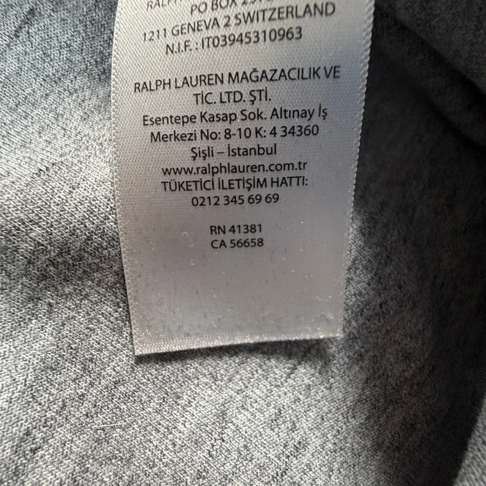 Polo Ralph Lauren Mens Large Gray Heather‎ Full Zip Hoodie Pony Logo Size L